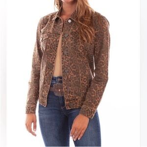 Scully Brown Leopard-Print Jean Jacket